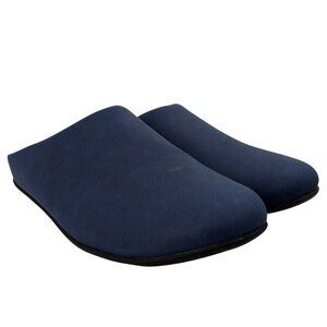 Fitflop Shuv Blue Leather Slip On Clogs Size 8 Mules Slippers Navy Mens Comfort